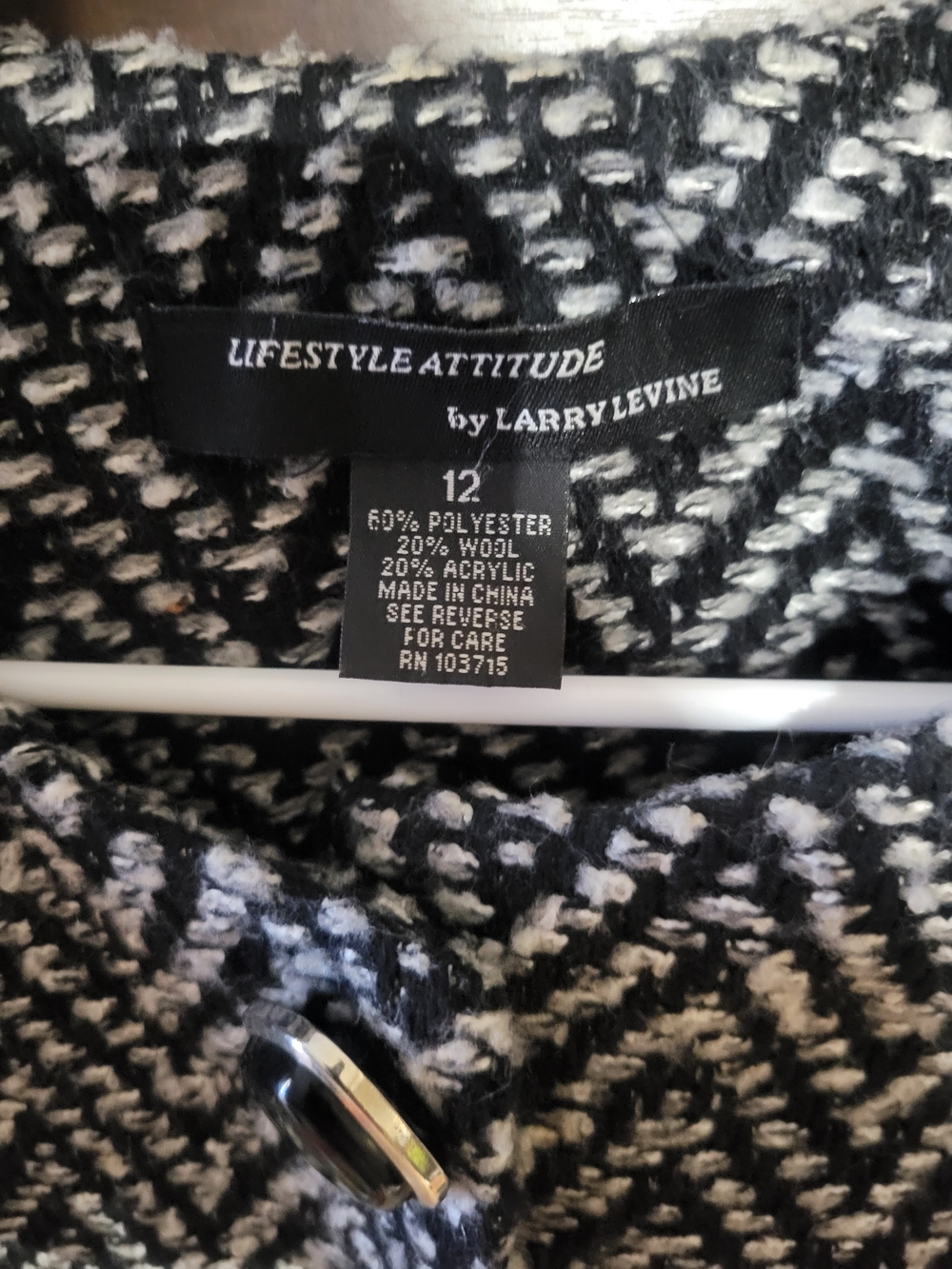 Black & White Textured Women's Sweater